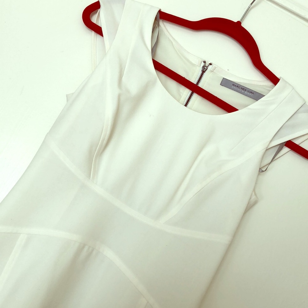 Cream Sheath with Exposed Zipper